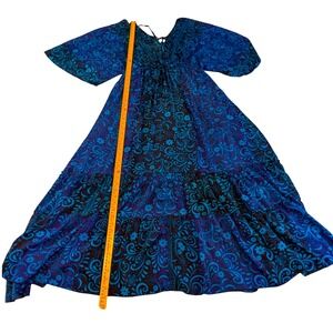 Apricot Teal Navy Paisley Ombre Kimono Maxi Dress Size 8 NEW with tags
